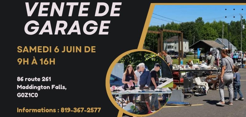 VENTE DE GARAGE 6 JUIN 2026 DE 9H À 16H